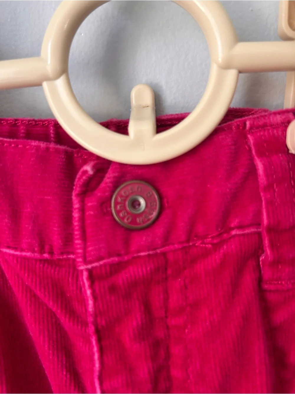 vintage OshKosh B'gosh fuchsia/bright pink corduroy flare embroidered pants 7